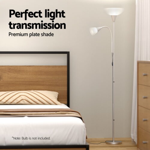 Artiss Floor Lamp Mother and Child Modern Home Living Room Office Reading Silver - Image 4