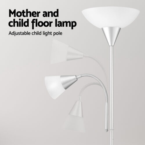 Artiss Floor Lamp Mother and Child Modern Home Living Room Office Reading Silver - Image 5
