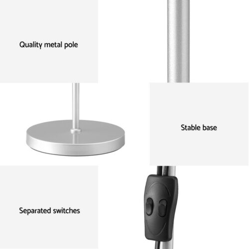 Artiss Floor Lamp Mother and Child Modern Home Living Room Office Reading Silver - Image 6