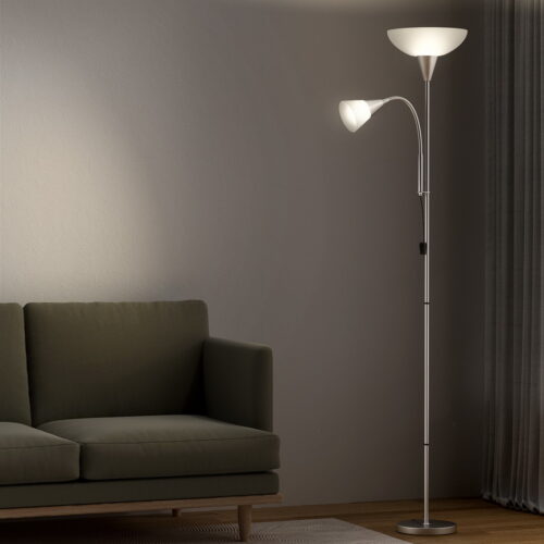 Artiss Floor Lamp Mother and Child Modern Home Living Room Office Reading Silver - Image 7