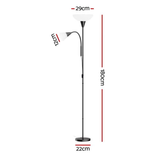 Artiss Floor Lamp Mother and Child Modern Home Living Room Office Reading Black - Image 2