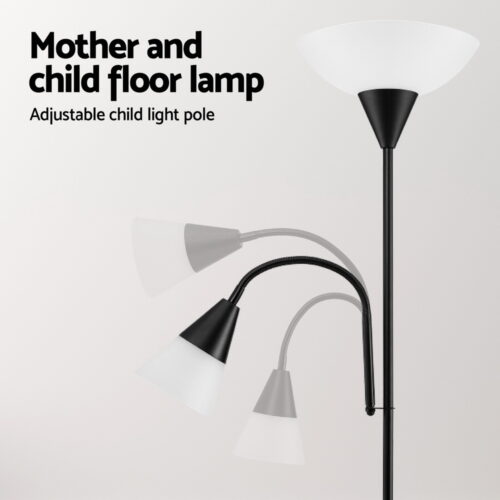 Artiss Floor Lamp Mother and Child Modern Home Living Room Office Reading Black - Image 5
