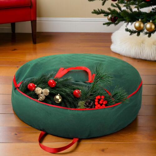Jingle Jollys Christmas Garland Wreath Storage Bag Baubles Ornaments Container - Image 7
