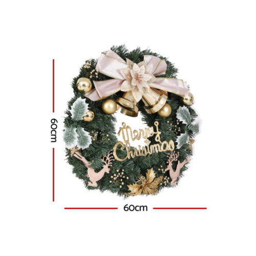 Jingle Jollys Christmas Wreath 60CM Garland Flowers Baubles Party Decorations - Image 2