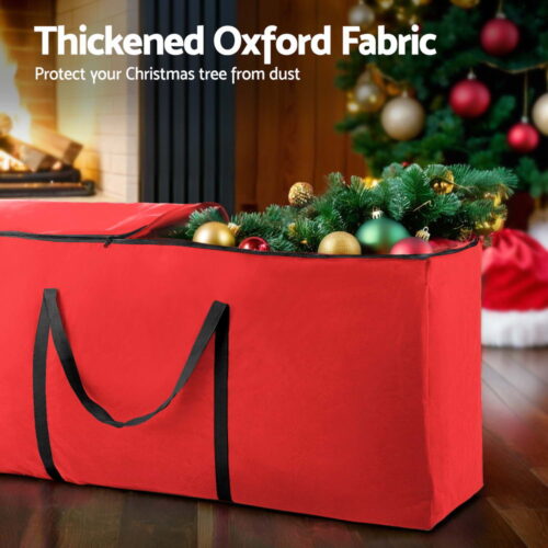 Jingle Jollys Christmas Tree Storage Bag Fits Up to 8ft Tree Xmas Fabric Bag Red - Image 4