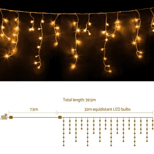 32M Christmas Lights Icicle Light 960 LED Warm White Jingle Jollys - Image 2