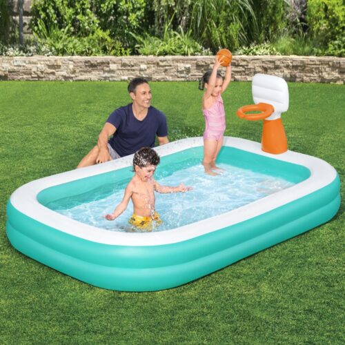Bestway Kids Inflatable Pool Above Ground Play Pools Basketball Hoop 251x168cm - Image 7