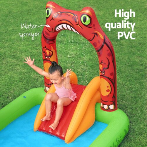Bestway Kids Inflatable Play Splash Pool with Slide Ball Tossing Toys 242x140cm - Image 4
