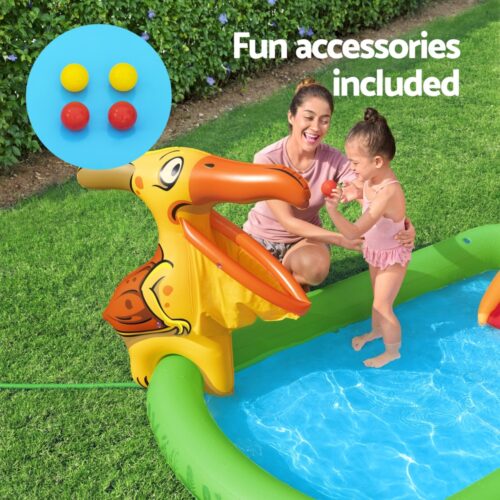 Bestway Kids Inflatable Play Splash Pool with Slide Ball Tossing Toys 242x140cm - Image 6