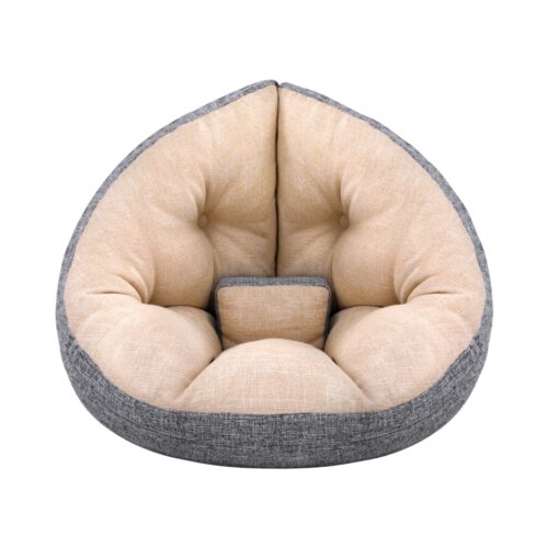Artiss Floor Lounge Sofa Bed Chair Foldable Washable Beige - Image 3