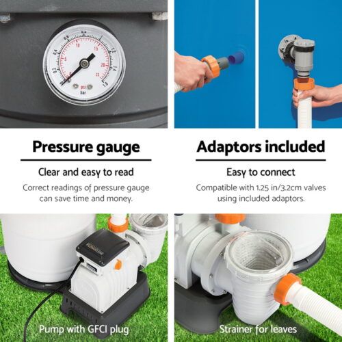 Bestway Pool Pump Sand Filter 1500GPH 5678L/H Pools Flowclear Filters - Image 6
