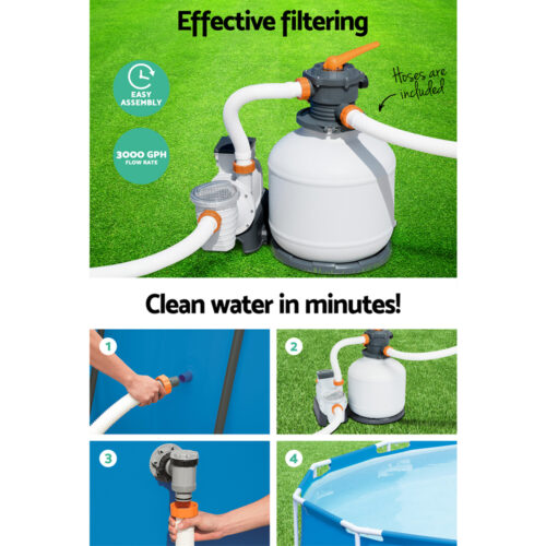 Bestway Pool Pump Sand Filter 3000GPH 11355L/H Pools Flowclear Filters - Image 4