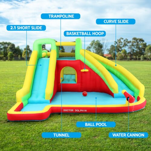 Doctor Dolphin Kids Inflatable Pool Water Slide Park Jumping Castle 575X445CM - Image 5