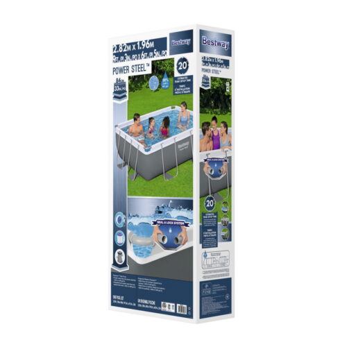 Bestway Swimming Pool 282x196x84cm Steel Frame Above Ground Pools Filter Pump 3662L - Image 3
