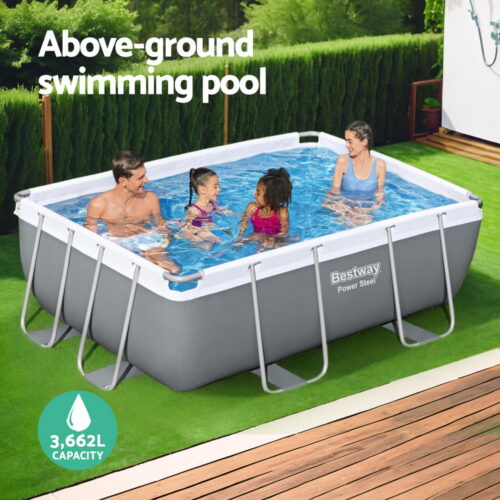 Bestway Swimming Pool 282x196x84cm Steel Frame Above Ground Pools Filter Pump 3662L - Image 4