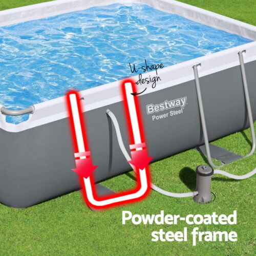 Bestway Swimming Pool 282x196x84cm Steel Frame Above Ground Pools Filter Pump 3662L - Image 5