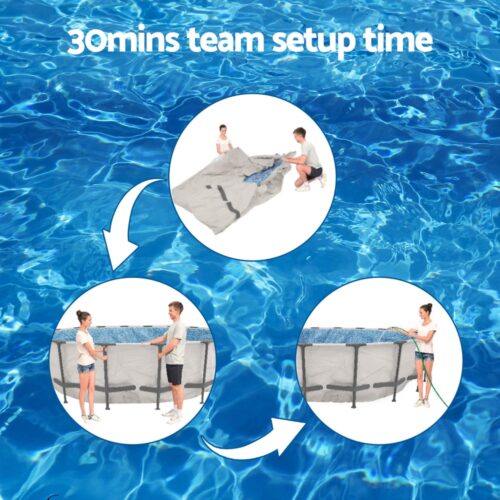 Bestway Swimming Pool 427x427x122cm Steel Frame Above Ground Pools Round Filter Pump Ladder - Image 6