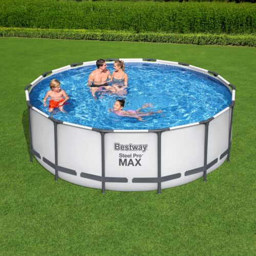 Bestway Swimming Pool 427x427x122cm Steel Frame Above Ground Pools Round Filter Pump Ladder - Image 7
