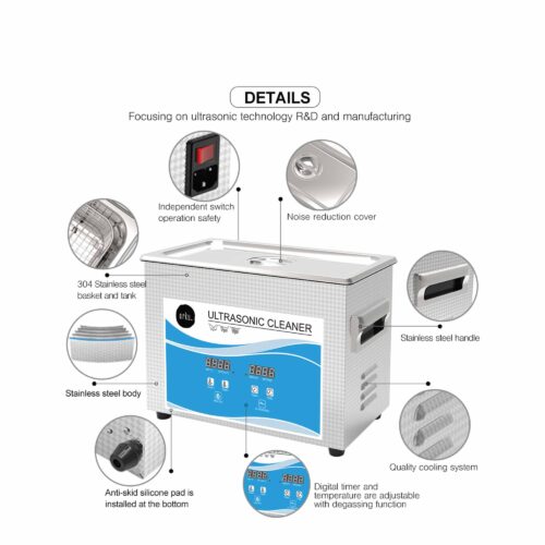 4.5L Digital Ultrasonic Cleaner Ultra Sonic Bath Jewellery Cleaning - Image 9