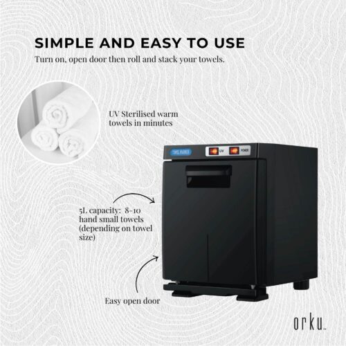5L Black Electric Hand Towel Warmer Mini UV Steriliser Cabinet Hot Heater Sanitiser - Image 5