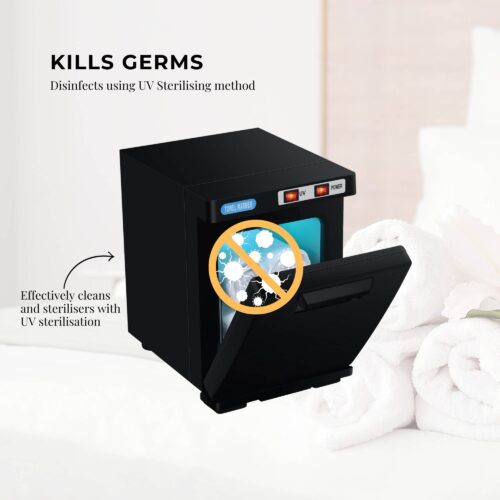 5L Black Electric Hand Towel Warmer Mini UV Steriliser Cabinet Hot Heater Sanitiser - Image 7