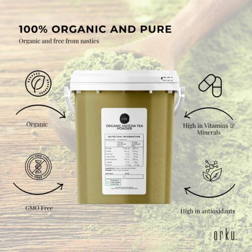 600g Organic Matcha Powder Tub Bucket Camellia Sinensis Green Tea Leaf - Image 3