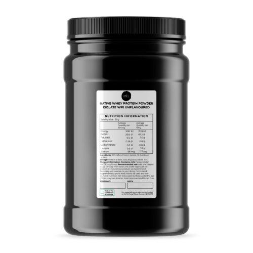 Orku 1Kg Native Whey Protein Isolate Powder Unflavoured WPI Jar