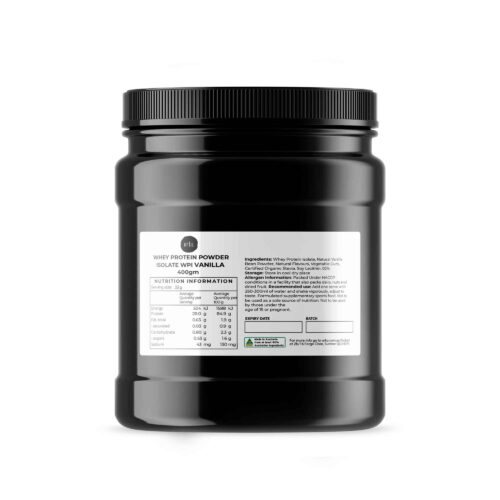Orku 400g Whey Protein Isolate Powder Vanilla WPI Jar | Sports Food