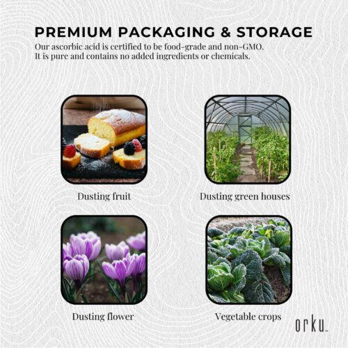 Orku 5Kg Vitamin C Powder in Tub Pure L-Ascorbic Acid USP Grade Non-GMO - Image 6