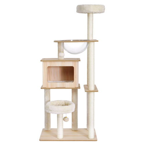 i.Pet Cat Tree Tower Scratching Post Scratcher 142cm Wood Bed Condo House - Image 2