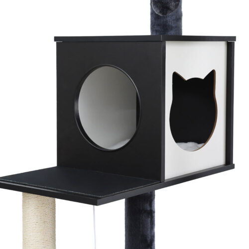 i.Pet Cat Tree Tower Scratching Post Scratcher 144cm Wood Bed Condo House Cabinet - Image 3