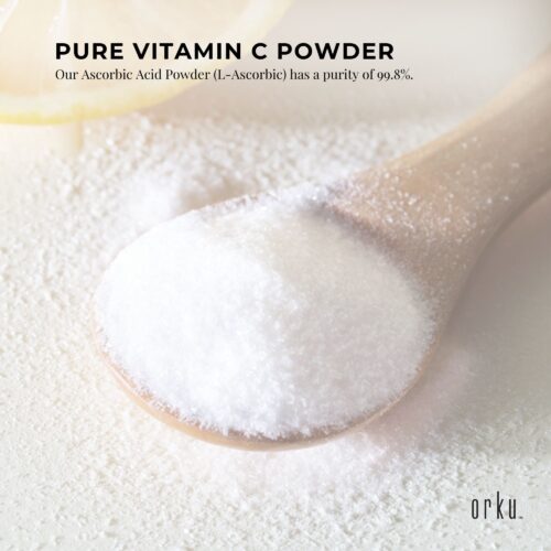 Orku 100g Vitamin C Powder Pure L-Ascorbic Acid USP Grade Non-GMO - Image 6