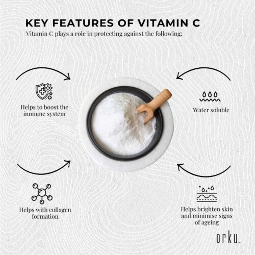 Orku 50g Vitamin C Powder Pure L-Ascorbic Acid USP Grade Non-GMO - Image 5