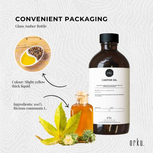 500ml Castor Oil Hexane Free Cold Pressed Virgin Skin Hair Care - Image 4