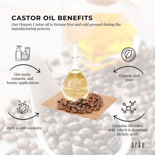 1L Organic Castor Oil Hexane Free Cold Pressed Anti Oxidant Skin Hair Care - Image 3
