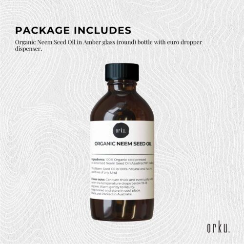 Orku 100ml Organic Neem Seed Oil Debitterised Cold Pressed Azadirachtin Indica - Image 2
