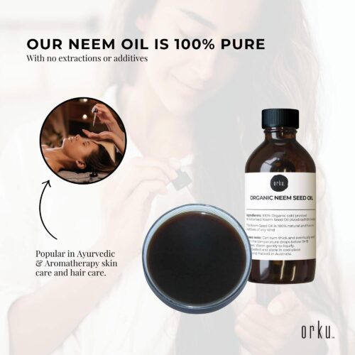 Orku 30ml Organic Neem Seed Oil Debitterised Cold Pressed Azadirachtin Indica - Image 3