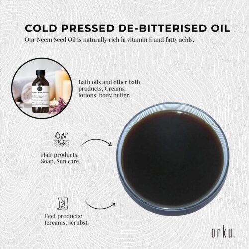 Orku 30ml Organic Neem Seed Oil Debitterised Cold Pressed Azadirachtin Indica - Image 4