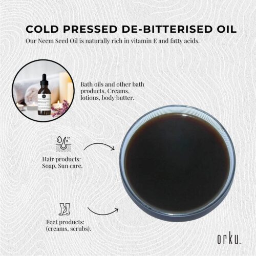 Orku 25ml Organic Neem Seed Oil Debitterised Cold Pressed Azadirachtin Indica - Image 4