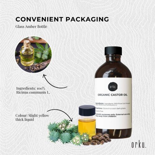 100ml Organic Castor Oil Hexane Free Cold Pressed Anti Oxidant Skin Hair Care - Image 4