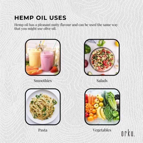 Orku 1L Organic Hemp Seed Oil Cold Pressed Food Grade Oils - Image 4