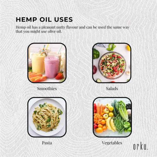 Orku 250ml Organic Hemp Seed Oil Cold Pressed Food Grade Oils - Image 4