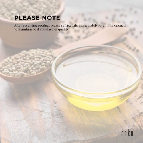 Orku 250ml Organic Hemp Seed Oil Cold Pressed Food Grade Oils - Image 5