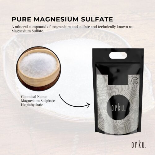 Orku 20Kg Epsom Salt Magnesium Sulphate Bath Salts For Skin Body Sulfate - Image 3