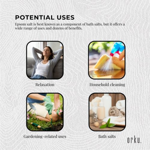 Orku 5Kg Epsom Salt Magnesium Sulphate Bath Salts For Skin Body Sulfate - Image 4