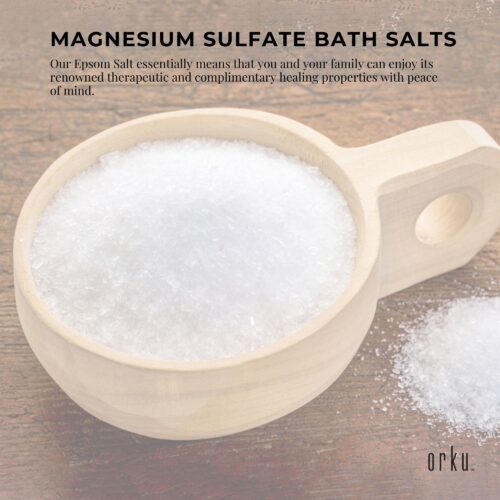 Orku 5Kg Epsom Salt USP Grade Magnesium Sulfate Body Bath Salts - Image 5
