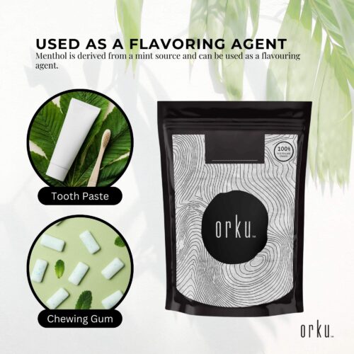 Orku 100g Menthol Crystals USP Grade L-Menthol Mint Flakes C10H200 - Image 3