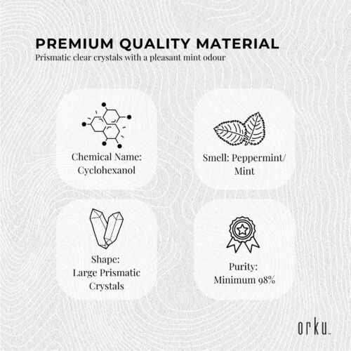 Orku 100g Menthol Crystals USP Grade L-Menthol Mint Flakes C10H200 - Image 6
