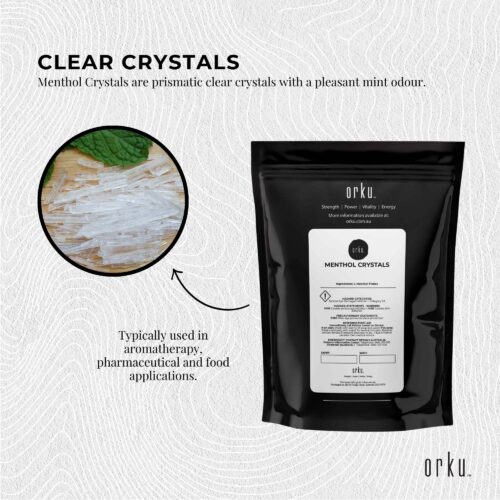 Orku 10g Menthol Crystals USP Grade L-Menthol Mint Flakes C10H200 - Image 2
