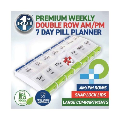 AM/PM Weekly Pill Box 7 Day Tablet Medicine Organiser Holder Case 14 Compartment - Image 3